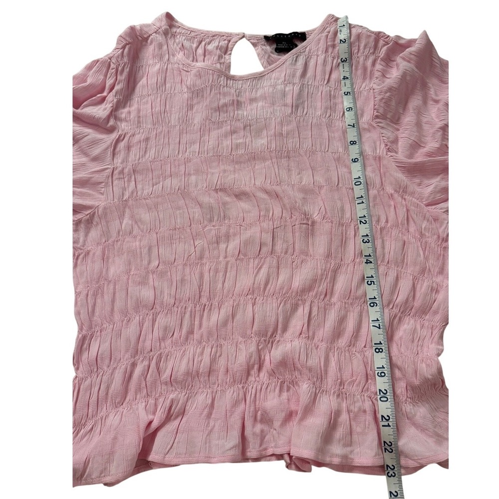 NWT Sanctuary Pink Smocked Stay Together Long Sleeve Top XL Barbiecore Fairy - Picture 6 of 9